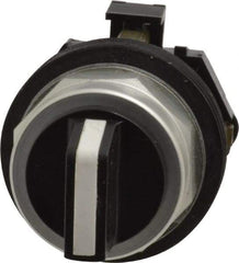 Eaton Cutler-Hammer - 30-1/2mm Mount Hole, 3 Position, Knob Operated, Selector Switch Only - Black, Momentary (MO) - Maintained (MA) - Momentary (MO), Nonilluminated, Oil and Watertight - Exact Tool & Supply
