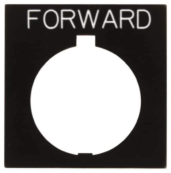 Eaton Cutler-Hammer - Square, Legend Plate - Forward - Black Background, 30-1/2mm Hole Diameter, 1.77 Inch Square - Exact Tool & Supply
