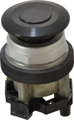 Eaton Cutler-Hammer - 30-1/2mm Mount Hole, Extended Mushroom Head, Pushbutton Switch Only - Round, Black Pushbutton, Nonilluminated, Maintained (MA), Corrosion Resistant, Oiltight and Watertight - Exact Tool & Supply