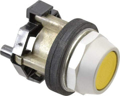 Eaton Cutler-Hammer - 30-1/2mm Mount Hole, Flush, Pushbutton Switch - Yellow Pushbutton, Nonilluminated, Momentary (MO) - Exact Tool & Supply