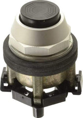 Eaton Cutler-Hammer - 30-1/2mm Mount Hole, Extended Straight, Pushbutton Switch Only - Round, Black Pushbutton, Nonilluminated, Momentary (MO), Corrosion Resistant, Oiltight and Watertight - Exact Tool & Supply