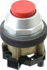 Eaton Cutler-Hammer - 30-1/2mm Mount Hole, Extended Straight, Pushbutton Switch Only - Round, Red Pushbutton, Nonilluminated, Momentary (MO), Corrosion Resistant, Oiltight and Watertight - Exact Tool & Supply
