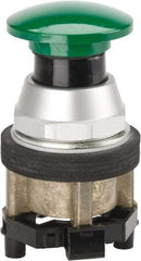 Eaton Cutler-Hammer - 40mm Mount Hole, Extended Mushroom Head, Pushbutton Switch Only - Round, Green Pushbutton, Nonilluminated, Momentary (MO), Corrosion Resistant, Oiltight and Watertight - Exact Tool & Supply