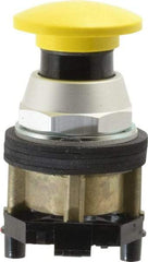 Eaton Cutler-Hammer - 30-1/2mm Mount Hole, Extended Mushroom Head, Pushbutton Switch - Yellow Pushbutton, Nonilluminated, Momentary (MO) - Exact Tool & Supply