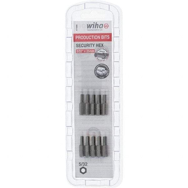 Wiha - 25mm Hex Screwdriver Bit - 1/4" Drive, 1" OAL - Exact Tool & Supply