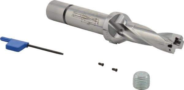 Iscar - 2.06" Max Drill Depth, 3xD, 11/16" Diam, Indexable Insert Drill - 3/4" Shank Diam, Straight Shank - Exact Tool & Supply