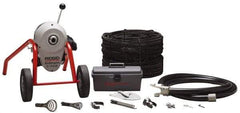 Ridgid - Electric Battery Drain Cleaning Machine - For 3" to 8" Pipe, 200' Cable, 710 Max RPM - Exact Tool & Supply