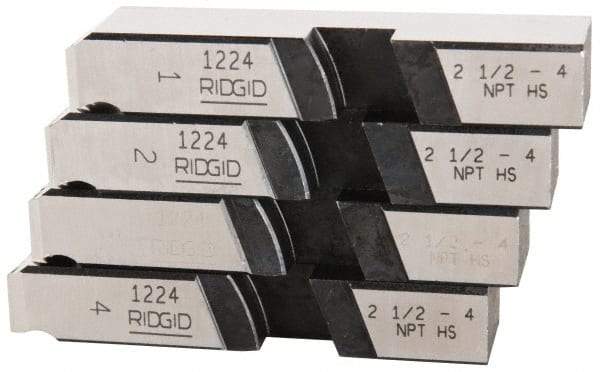 Ridgid - 2-1/2 - 4 NPT Thread, 22° Hook Angle, Right Hand, High Speed Steel Pipe Chaser - Ridgid 1224 Compatibility - Exact Tool & Supply