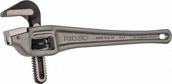 Ridgid - 18" Aluminum Offset Pipe Wrench - 2-1/2" Pipe Capacity - Exact Tool & Supply