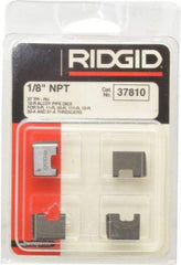 Ridgid - 1/8-27 NPT, Right Hand, Alloy Steel, Pipe Threader Die - Ridgid OO-R, 11-R, 12-R, O-R, 11-R Ratchet Threaders or 30A, 31A 3-Way Pipe Threaders Compatibility - Exact Tool & Supply