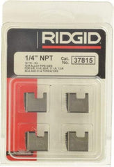 Ridgid - 1/4-18 NPT, Right Hand, Alloy Steel, Pipe Threader Die - Ridgid OO-R, 11-R, 12-R, O-R, 11-R Ratchet Threaders or 30A, 31A 3-Way Pipe Threaders Compatibility - Exact Tool & Supply