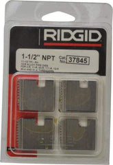 Ridgid - 1-1/2 - 11-1/2 NPT, Right Hand, Alloy Steel, Pipe Threader Die - Ridgid OO-R, 11-R, 12-R, O-R, 11-R Ratchet Threaders or 30A, 31A 3-Way Pipe Threaders Compatibility - Exact Tool & Supply
