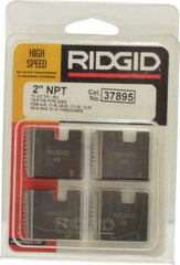 Ridgid - 2 - 11-1/2 NPT, Right Hand, High Speed Steel, Pipe Threader Die - Ridgid OO-R, 11-R, 12-R, O-R, 11-R Ratchet Threaders or 30A, 31A 3-Way Pipe Threaders Compatibility - Exact Tool & Supply