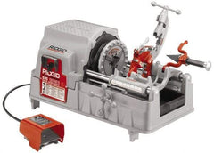 Ridgid - 1/8 to 2 Inch Pipe, 36 RPM Spindle Speed, 1/2 hp, Pipe Threading Machine - Forward, Off, Reverse with Integral Safety Foot Switch Motor Control, Model 341 Reamer, 115 Volts - Exact Tool & Supply