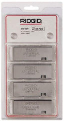 Ridgid - 1/8-27 NPT Thread, 12° Hook Angle, Right Hand, Alloy Steel Pipe Chaser - Ridgid 504A, 711, 713, 811A, 815A, 816, 817, 842 Compatibility - Exact Tool & Supply