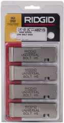 Ridgid - 1/4-20 UNC Thread, 0° Hook Angle, Right Hand High Speed Steel Chaser - Ridgid 504A, 711, 811A, 815A, 816, 817, 911 Compatibility - Exact Tool & Supply