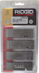Ridgid - 3/4-10 UNC Thread, 0° Hook Angle, Right Hand High Speed Steel Chaser - Ridgid 504A, 711, 811A, 815A, 816, 817, 911 Compatibility - Exact Tool & Supply