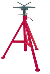 Ridgid - 12" Pipe Capacity, Adjustable Pipe Stand with V-Head - 28" to 53" High, 2,500 Lb Capacity - Exact Tool & Supply