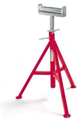 Ridgid - 12" Pipe Capacity, Adjustable Pipe Stand with Conveyor Roller Head - 29" to 44" High, 1,000 Lb Capacity - Exact Tool & Supply