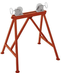 Ridgid - 1/4" to 36" Pipe Capacity, Adjustable Pipe Stand with 2 Adjustable Rollers - 2,500 Lb Capacity - Exact Tool & Supply