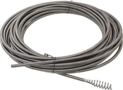 Ridgid - 5/16" x 50' Drain Cleaning Machine Cable - Bulb Auger, 3/4" to 1-1/2" Pipe, Use with Models K39, K40 & K50 - Exact Tool & Supply