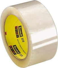 3M - 3" x 110 Yd Clear Rubber Adhesive Sealing Tape - Polypropylene Film Backing, 2.5 mil Thick, 60 Lb Tensile Strength, Series 373 - Exact Tool & Supply