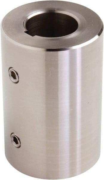 Climax Metal Products - 2" Inside x 3-5/16" Outside Diam, Set Screw Rigid Coupling with Keyway - 4-1/2" Long x 1/2" Keyway Width x 1/4" Keyway Depth - Exact Tool & Supply