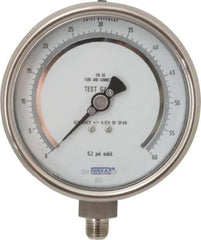 Wika - 4" Dial, 1/4 Thread, 0-300 Scale Range, Pressure Gauge - Lower Connection Mount, Accurate to 0.25% of Scale - Exact Tool & Supply
