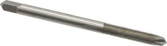 Made in USA - #6-48 UNS, 2 Flute, Bright Finish, High Speed Steel Spiral Point Tap - Plug Chamfer, Right Hand Thread, 2" OAL, 11/16" Thread Length, 0.141" Shank Diam - Exact Tool & Supply