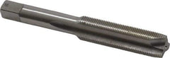Made in USA - 1/2-28 UNEF, 3 Flute, Bright Finish, High Speed Steel Spiral Point Tap - Plug Chamfer, Right Hand Thread, 3-3/8" OAL, 1-21/32" Thread Length, 0.367" Shank Diam - Exact Tool & Supply