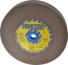 Tru-Maxx - 120 Grit Aluminum Oxide Bench & Pedestal Grinding Wheel - 6" Diam x 1" Hole x 1" Thick, 5410 Max RPM, O Hardness, Fine Grade , Vitrified Bond - Exact Tool & Supply