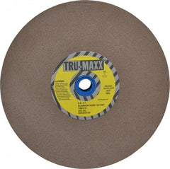 Tru-Maxx - 120 Grit Aluminum Oxide Bench & Pedestal Grinding Wheel - 8" Diam x 1" Hole x 1" Thick, 3600 Max RPM, O Hardness, Fine Grade , Vitrified Bond - Exact Tool & Supply