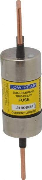 Cooper Bussmann - 250 VAC/VDC, 200 Amp, Time Delay General Purpose Fuse - Bolt-on Mount, 7-1/8" OAL, 100 at DC, 300 at AC (RMS) kA Rating, 1-9/16" Diam - Exact Tool & Supply