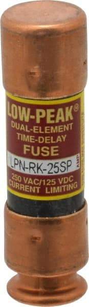 Cooper Bussmann - 125 VDC, 250 VAC, 25 Amp, Time Delay General Purpose Fuse - Bolt-on Mount, 50.8mm OAL, 100 at DC, 300 at AC (RMS) kA Rating, 9/16" Diam - Exact Tool & Supply