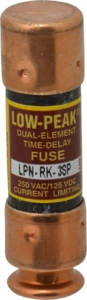 Cooper Bussmann - 125 VDC, 250 VAC, 3 Amp, Time Delay General Purpose Fuse - Fuse Holder Mount, 50.8mm OAL, 100 at DC, 300 at AC (RMS) kA Rating, 9/16" Diam - Exact Tool & Supply