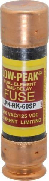 Cooper Bussmann - 125 VDC, 250 VAC, 60 Amp, Time Delay General Purpose Fuse - Fuse Holder Mount, 76.2mm OAL, 100 at DC, 300 at AC (RMS) kA Rating, 13/16" Diam - Exact Tool & Supply