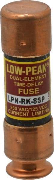Cooper Bussmann - 125 VDC, 250 VAC, 8 Amp, Time Delay General Purpose Fuse - Fuse Holder Mount, 50.8mm OAL, 100 at DC, 300 at AC (RMS) kA Rating, 9/16" Diam - Exact Tool & Supply