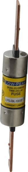 Cooper Bussmann - 300 VDC, 600 VAC, 100 Amp, Time Delay General Purpose Fuse - Bolt-on Mount, 7-7/8" OAL, 100 at DC, 300 at AC (RMS) kA Rating, 1-5/16" Diam - Exact Tool & Supply