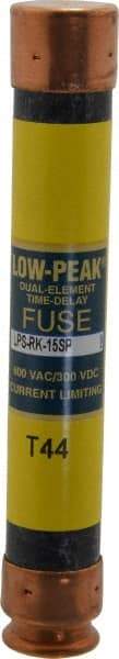 Cooper Bussmann - 300 VDC, 600 VAC, 15 Amp, Time Delay General Purpose Fuse - Fuse Holder Mount, 127mm OAL, 100 at DC, 300 at AC (RMS) kA Rating, 13/16" Diam - Exact Tool & Supply