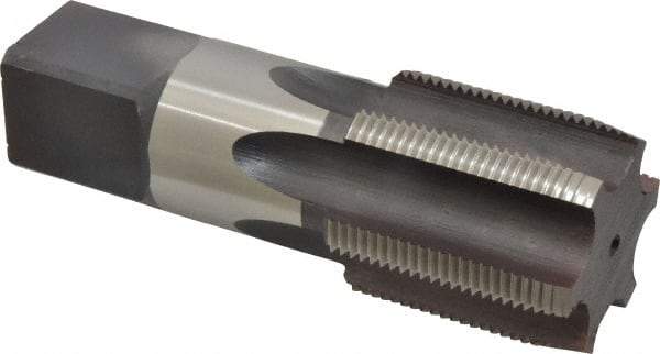 Made in USA - 1-3/4 - 12 UNS 6 Flute Bright Finish High Speed Steel Straight Flute Standard Hand Tap - Plug, Right Hand Thread, 5" OAL, 2" Thread Length, H6 Limit, Oversize - Exact Tool & Supply
