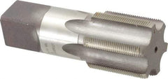 Made in USA - 1-7/8 - 16 UNS 6 Flute Bright Finish High Speed Steel Straight Flute Standard Hand Tap - Bottoming, Right Hand Thread, 4-1/2" OAL, 3-9/16" Thread Length, H5 Limit, Oversize - Exact Tool & Supply
