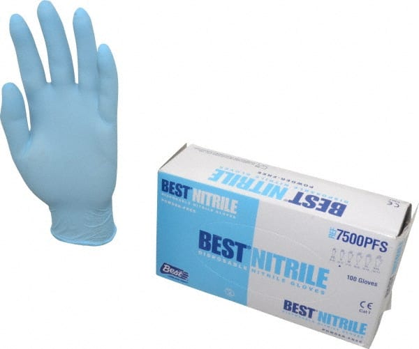 SHOWA - Size S, 4 mil, Industrial Grade, Powder Free Nitrile Disposable Gloves - Exact Tool & Supply