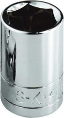 SK - 7/8", 1/2" Drive, Standard Hand Socket - 6 Points, Steel, Chrome Finish - Exact Tool & Supply