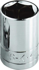SK - 1-1/8", 1/2" Drive, Standard Hand Socket - 6 Points, Steel, Chrome Finish - Exact Tool & Supply