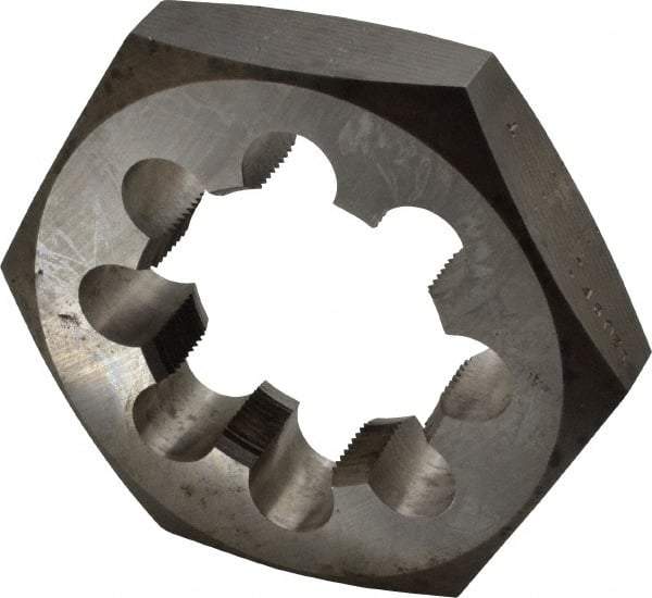 Made in USA - 2-1/2 - 12 UNS Thread, 4-1/2" Hex, Right Hand Thread, Hex Rethreading Die - Carbon Steel, 1" Thick - Exact Tool & Supply