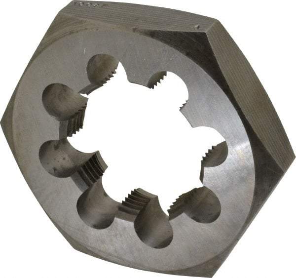 Made in USA - 2-1/2 - 8 UNS Thread, 4-1/2" Hex, Right Hand Thread, Hex Rethreading Die - Carbon Steel, 1" Thick - Exact Tool & Supply
