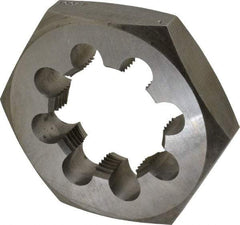 Made in USA - 2-1/2 - 8 UNS Thread, 4-1/2" Hex, Right Hand Thread, Hex Rethreading Die - Carbon Steel, 1" Thick - Exact Tool & Supply