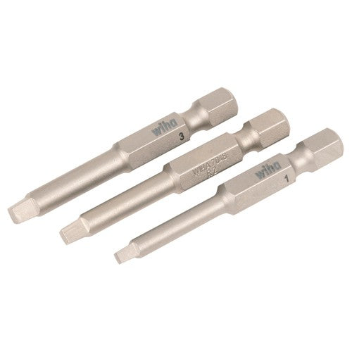 Square Power Bit #1, 2 & 3 × 50mm (3 Bit Pack) - Exact Tool & Supply