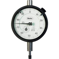 Mahr - Dial Drop Indicators; Maximum Measurement (Inch): 0.1 ; Maximum Measurement (mm): 2.50 ; Dial Graduation (mm): 0.0100 ; Dial Graduation (Decimal Inch): 0.001000 ; Dial Reading: 0-40 ; Dial Diameter (mm): 57.15 - Exact Tool & Supply