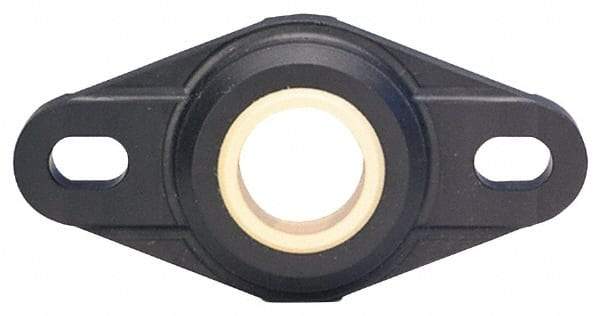 Igus - 6mm ID, 33.8mm OAL2-Bolt Flange Bearing - 112 Lb Dyn Cap, 24" Btw Mnt Hole Ctrs, Thermoplastic - Exact Tool & Supply